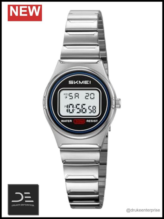 Retro Ultra-Thin Digital Watch 30M Water Resistant Stainless Steel main image 5